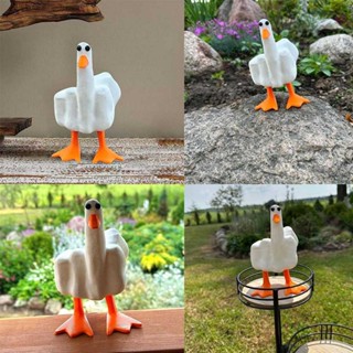 Resin Statue Cute Creative Middle Finger Duck Ornament