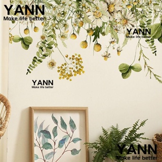 Yann1 สติกเกอร์ติดผนัง ลายใบไม้เขตร้อน สีเขียว มีกาวในตัว ใช้ซ้ําได้ สําหรับตกแต่งบ้าน