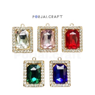 จี้คริสตัลสี่เหลี่ยม Crystal square pendants 25mm