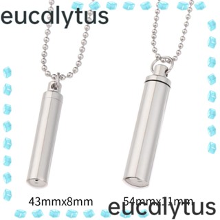 Eucalytus1 สร้อยคอโซ่ จี้ขวดแคปซูล ทรงกระบอก เปิดได้ เครื่องประดับแฟชั่น