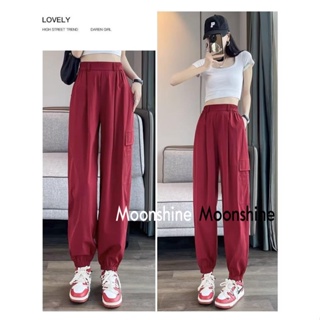 Moon  กางเกงขายาว คาร์โก้ กางเกง เชือกอเมริกันคลาสิค Cargo pants 2023 NEW 073120 Comfortable High quality ทันสมัย ins A90M07R 36Z230909