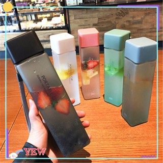 Yew เหยือกน้ําดื่ม พลาสติก ทรงสี่เหลี่ยม ปลอด BPA ขนาด 450 มล. สําหรับตั้งแคมป์ เล่นกีฬากลางแจ้ง