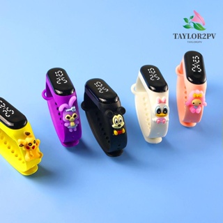 Taylor2pv นาฬิกาข้อมืออิเล็กทรอนิกส์ LED ลายการ์ตูน สําหรับเด็กผู้หญิง นักเรียน