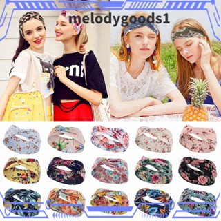 Melodygoods1 ที่คาดผมโบโฮ สําหรับผู้หญิง และเด็กผู้หญิง ผ้าโพกหัว โยคะ ไขว้ ที่คาดผม