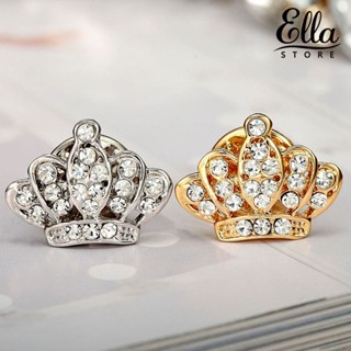 Ellastore123 เข็มกลัด รูปมงกุฎ ประดับพลอยเทียม เครื่องประดับแฟชั่น สําหรับผู้หญิง