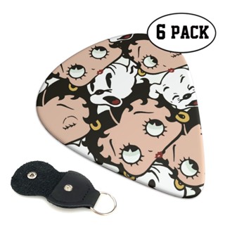 Betty Boop ปิ๊กกีตาร์ 0.71 มม. สําหรับกีตาร์ไฟฟ้า เบส และอะคูสติก 6 แพ็ค