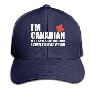 หมวกเบสบอลลําลอง ป้องกันแดด ลาย IM Canadian Assume IM Right Canada Toronto น่ารัก แฟชั่นสําหรับตกปลากลางแจ้ง