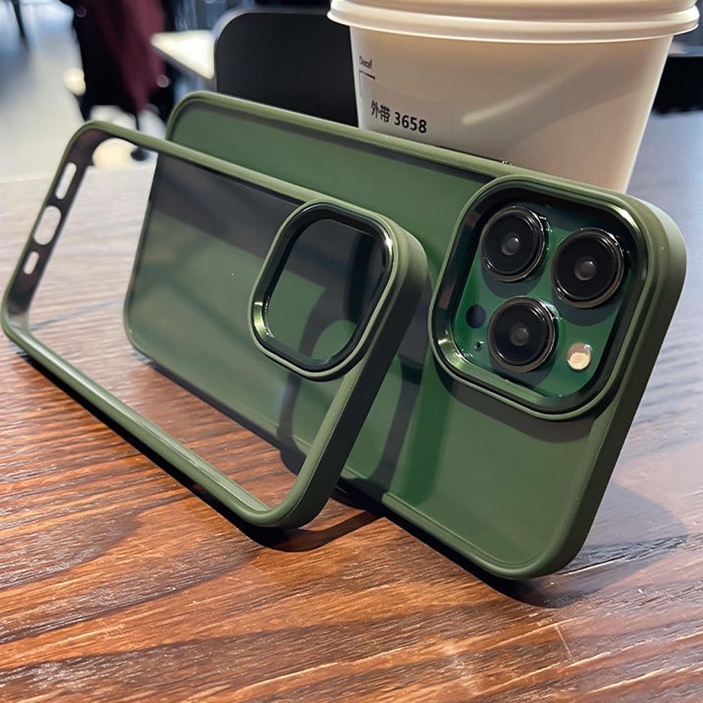 [ส่งจากไทย] เคสอะคริลิค+HD เคส For iPhone 11 13 15 12 14 Pro Max XR 6 7 8 Plus พสัส X XS Max ป้องกันกล้อง สำหรับเคสไอโฟน