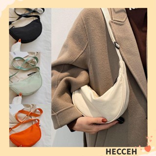 Hecceh กระเป๋าสะพายไหล่ สะพายข้าง ผ้าไนล่อน สีส้ม แบบพกพา