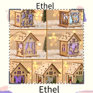 Ethel1 จี้บ้านไม้เรืองแสง DIY สําหรับตกแต่งบ้าน คริสต์มาส