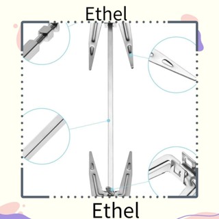 Ethel1 ตะเกียบย่าง สเตนเลส แบบพกพา หมุนได้ กันสนิม อุปกรณ์เสริม สําหรับเตาอบ ย่างบาร์บีคิว