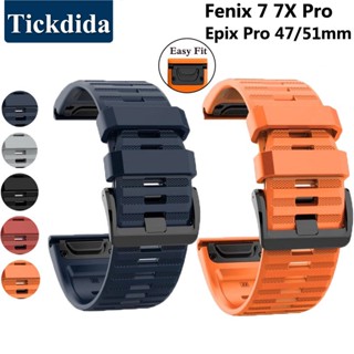 สายนาฬิกาข้อมือซิลิโคน สําหรับ Garmin Fenix 7 Pro Fenix 7X Pro 6X 6 5X Epix Pro 51 มม. 47 มม. Enduro 2 Tactix 7 Pro Quickfit 26 มม. 22 มม.