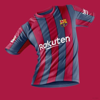 เสื้อกีฬาแขนสั้น ลายทีมฟุตบอล Barcelon Jersey Fans พลัสไซซ์ สไตล์เรโทร