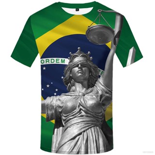 เสื้อยืดคอกลม แขนสั้น พิมพ์ลาย World Cup Brazil Jersey Fans สไตล์สตรีท พลัสไซซ์ สําหรับผู้หญิง