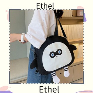 Ethel1 กระเป๋าสะพายไหล่ ผ้าแคนวาส ทรงโท้ท ขนาดใหญ่ จุของได้เยอะ ลายการ์ตูนตลก สําหรับผู้หญิง