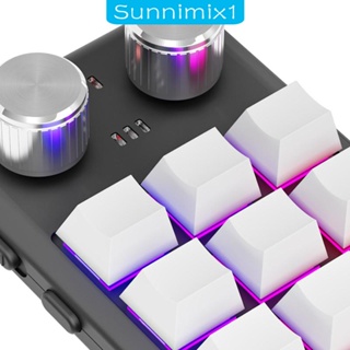 [Sunnimix1] คีย์บอร์ดบลูทูธ 12 คีย์ RGB LED กันลื่น พร้อมลูกบิด สําหรับเล่นเกม Rhino Cdr