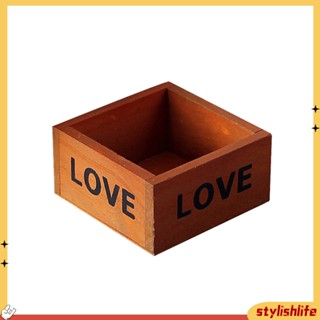 [stylishlife] กล่องไม้ พิมพ์ลายตัวอักษร Love น่ารัก พร็อพถ่ายรูป