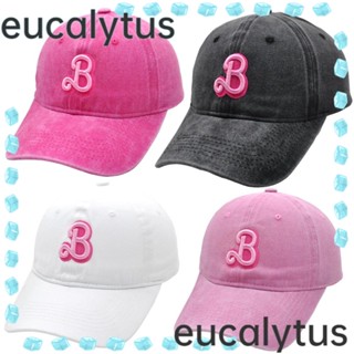 Eucalytus1 หมวกเบสบอล ปักลายตัวอักษร ปรับได้ สีพื้น สําหรับผู้หญิง