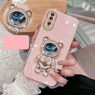 พร้อมส่ง เคสโทรศัพท์มือถือนิ่ม ป้องกันเลนส์ ลายหมีอวกาศ มีทรายไหล สําหรับ Huawei HONOR 90 Lite 5G HONOR 70 Lite 2023 Honor90Lite Honor70