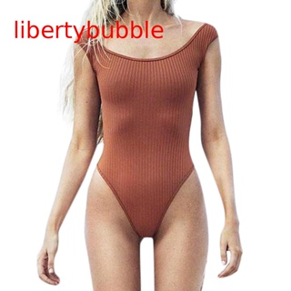 【libertybubbler】ชุดว่ายน้ําบิกินี่ สีพื้น สําหรับผู้หญิง