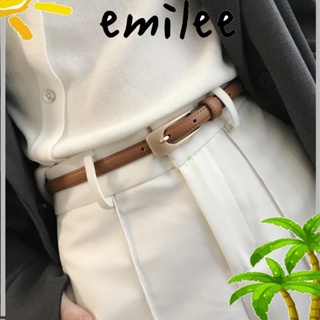 Emilee เข็มขัดหนัง ผู้หญิง ลําลอง วินเทจ บาง สายรัดเอว