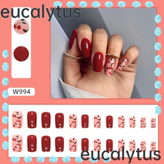 Eucalytus1 เล็บปลอม ทรงสี่เหลี่ยม แบบยาว ถอดออกได้ สไตล์ฝรั่งเศส DIY