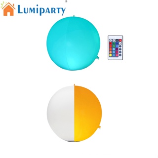 Lumiparty ลูกบอลลอยน้ํา มีไฟ LED เปลี่ยนสีได้ ขนาดใหญ่ สําหรับปาร์ตี้ ชายหาด ฤดูร้อน