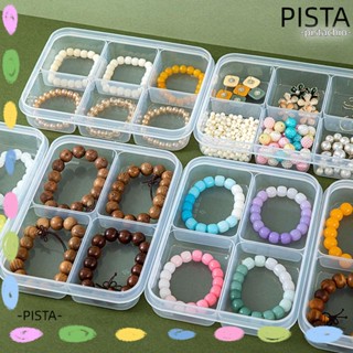 Pista กล่องพลาสติกใส 4/6 ช่อง คุณภาพสูง สําหรับใส่เครื่องประดับ ลูกปัด