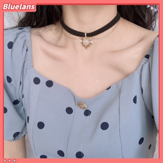 【 Bluelans 】สร้อยคอโชคเกอร์ จี้รูปหัวใจ ประดับไข่มุกเทียม สไตล์บาร็อค โกธิค สําหรับผู้หญิง