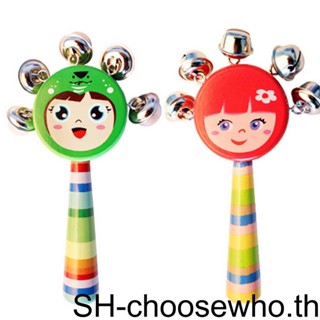 【Choo】กระดิ่งมือไม้ธรรมชาติ 1 2 3 ของเล่นเสริมการเรียนรู้ สําหรับเด็ก สุ่มสี