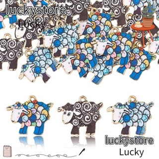 Lucky จี้รูปแกะ แพะ อัลลอย ขนาดเล็ก 17*21 มม. 3 สี สําหรับทําเครื่องประดับ สร้อยคอ Diy