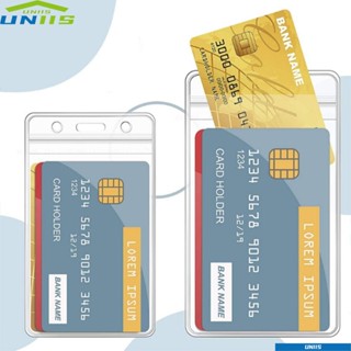 Uniis ซองใส่บัตรเครดิต แนวตั้ง แนวนอน พลาสติกใส กันน้ํา 10 ชิ้น ต่อแพ็ค