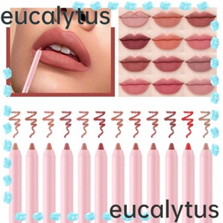 Eucalytus1 ชุดลิปไลเนอร์ ลิปกลอส กํามะหยี่ สีนู้ด กันน้ํา คุณภาพสูง 12 ชิ้น