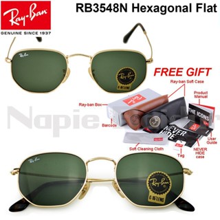 Ray/ban hexagonal เลนส์แบน ของแท้ 100% luxoptica Italy rb3548n