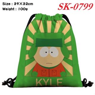 South Park กระเป๋าเป้สะพายหลัง กระเป๋านักเรียน ผ้าแคนวาส ลายการ์ตูน ลําลอง มีเชือกรูด สีพื้น สําหรับเล่นกีฬากลางแจ้ง