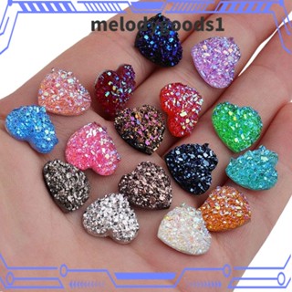 Melodygoods1 พวงกุญแจคริสตัลเรซิ่น รูปหัวใจ สีรุ้ง 12 มม. หลากสี สําหรับทําเครื่องประดับ สร้อยคอ แฮนด์เมด