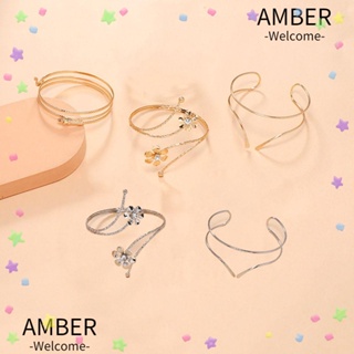 Amber กําไลข้อมือ แขน กําไลข้อมือ รูปแบบเรขาคณิต สร้อยข้อมือร่างกาย กลวง แขน แหวน