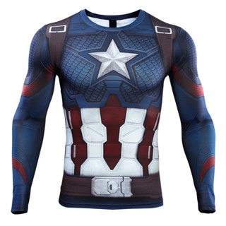 เสื้อยืด พิมพ์ลายกัปตันอเมริกา Avengers 4 Peripheral Cos Same Style สําหรับผู้ชาย 4 ชิ้น