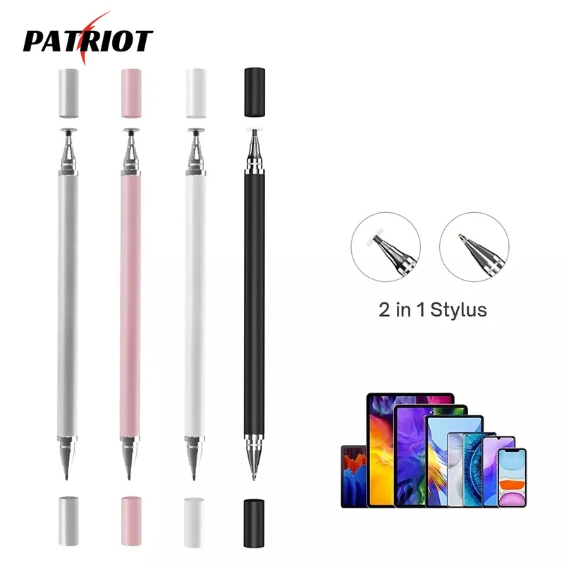 [PATRIO] 2 in 1 ปากกาสไตลัส สากล สําหรับแท็บเล็ต โทรศัพท์มือถือ Android ios โทรศัพท์ iPad อุปกรณ์เสริม วาดภาพ แท็บเล็ต หน้าจอสัมผัส ปากกา