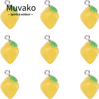 Muvako จี้เรซิ่น รูปผลไม้ มะนาว สีเหลือง สําหรับทําเครื่องประดับ ต่างหู DIY