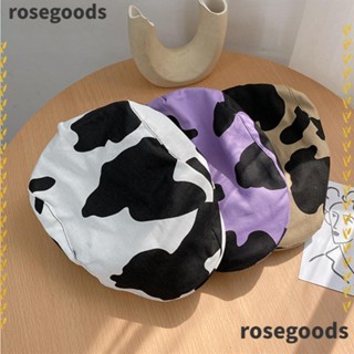 Rosegoods1 หมวกเบเร่ต์ หมวกบีนนี่ สไตล์ศิลปิน ฤดูใบไม้ผลิ สําหรับผู้หญิง