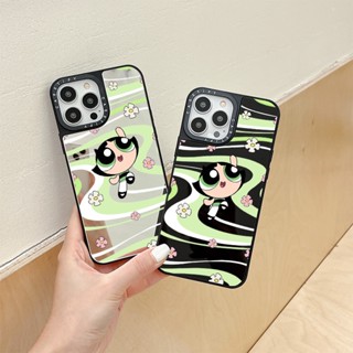 Casetify เคสโทรศัพท์มือถือแบบนิ่ม กันกระแทก ลาย The Powerpuff Girls Green Wave สําหรับ IPhone 11 14 Pro Max 12 13 Mini Case X XR XS Max SE 2020 6 7 8 Plus