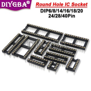 ซ็อกเก็ตเชื่อมต่อ IC DIP 6 8 14 16 18 20 24 28 40Pin DIP6 DIP8 DIP14 DIP16 DIP18 DIP20 DIP28 DIP40 10 ชิ้น