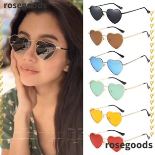 Rosegoods1 แว่นตากันแดด กรอบโลหะ รูปหัวใจ เครื่องประดับแฟนซี สําหรับผู้หญิง