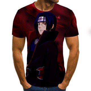 เสื้อยืด พิมพ์ลายอนิเมะนารูโตะ Uchiha Sasuke สไตล์สตรีท แฟชั่นฮาราจูกุ สําหรับผู้ชาย