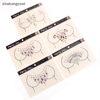 Shakangcool สติกเกอร์รอยสักชั่วคราว รูปใบหน้า ประดับเพชรเทียม คริสตัล อะคริลิค สําหรับผู้หญิง SGL