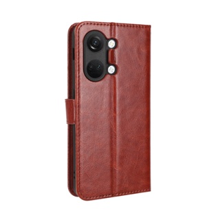 เคสโทรศัพท์หนัง PU ฝาพับ พร้อมช่องใส่บัตร และขาตั้ง สําหรับ Oneplus Nord 3 5G Nord3