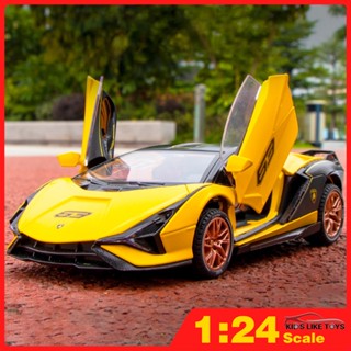 Klt โมเดลรถยนต์จําลอง 1:24 Lamborghini Sián Supercar โลหะผสม ของเล่นสําหรับเด็กผู้ชาย