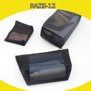 [Raze12] กระเป๋าเครื่องสําอาง ผ้าไนล่อน มีซิป สําหรับเดินทาง 3 ชิ้น