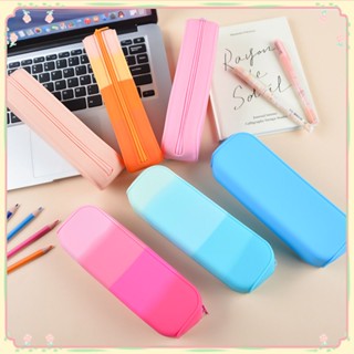 Creative Gradient Color Pencil Case Kawaii ความจุขนาดใหญ่ซิลิโคนปากกากระเป๋าเครื่องเขียนนักเรียนกระเป๋าเก็บกระเป๋าอุปกรณ์การเรียน 【sunny】